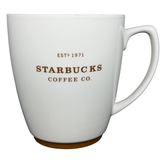 Starbucks Coffee ESTD 1971 Brown Abbey 2008 Mug in white porcelain with brown lettering