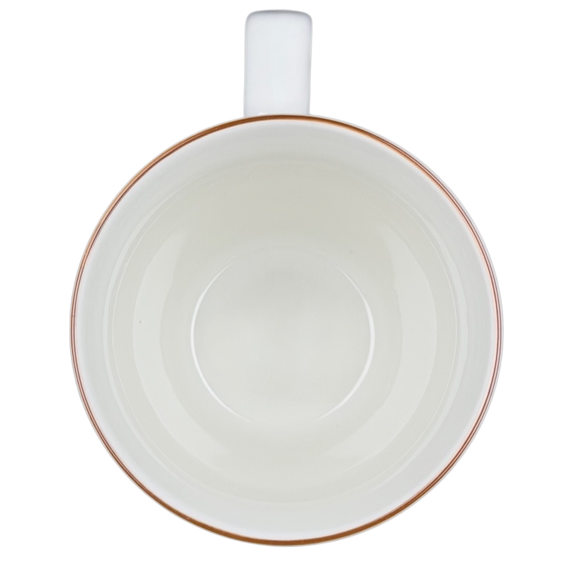 Inside view of Starbucks Coffee ESTD 1971 Brown Abbey 2008 Mug with a smooth white finish