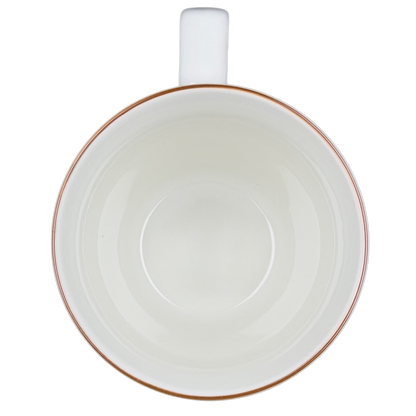 Inside view of Starbucks Coffee ESTD 1971 Brown Abbey 2008 Mug with a smooth white finish