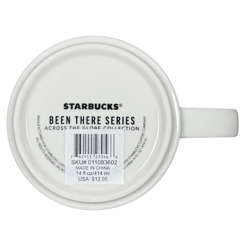Bottom view of collectible Starbucks mug New Mexico from Been There Series with SKU and product details