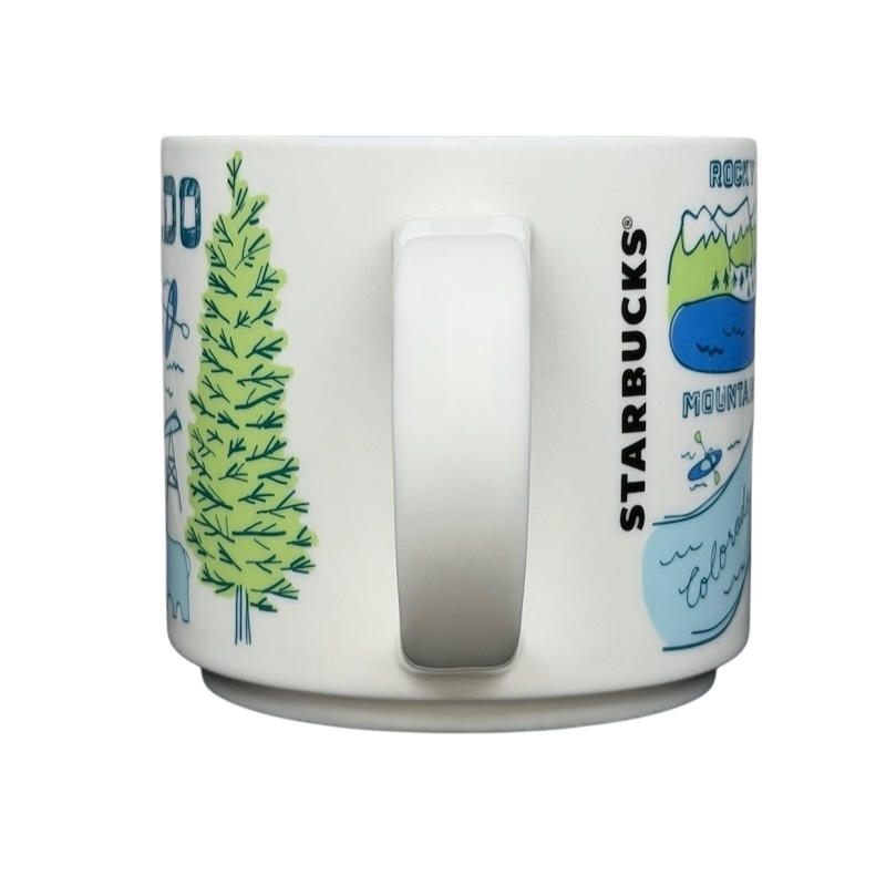 Starbucks Colorado Been There collectible mug featuring iconic Colorado landmarks and nature designs