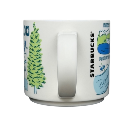 Starbucks Colorado Been There collectible mug featuring iconic Colorado landmarks and nature designs