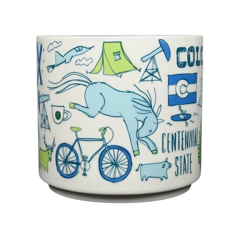 Starbucks Colorado Been There collectible mug featuring local icons and vibrant illustrations