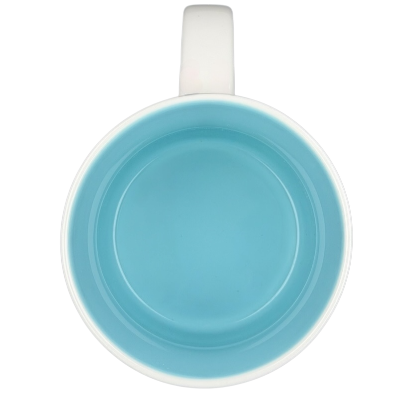 Starbucks Colorado Been There collectible mug with a bright blue interior design