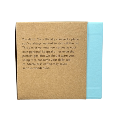 Starbucks Delaware Been There mug packaging with a message about the exclusive keepsake mug