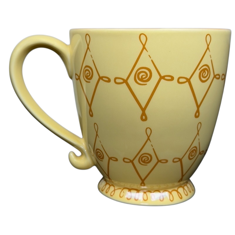 Diamond Swirl Yellow Mug Starbucks featuring a decorative swirl pattern for stylish coffee enjoyment