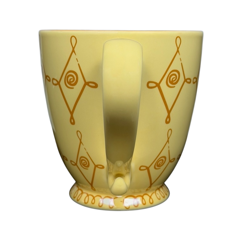 Diamond Swirl Yellow Mug Starbucks featuring decorative spiral designs and a curved handle