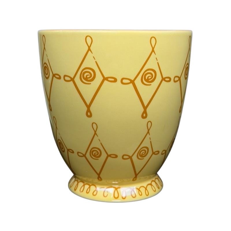 Diamond Swirl Yellow Mug Starbucks featuring a decorative diamond pattern in warm tones