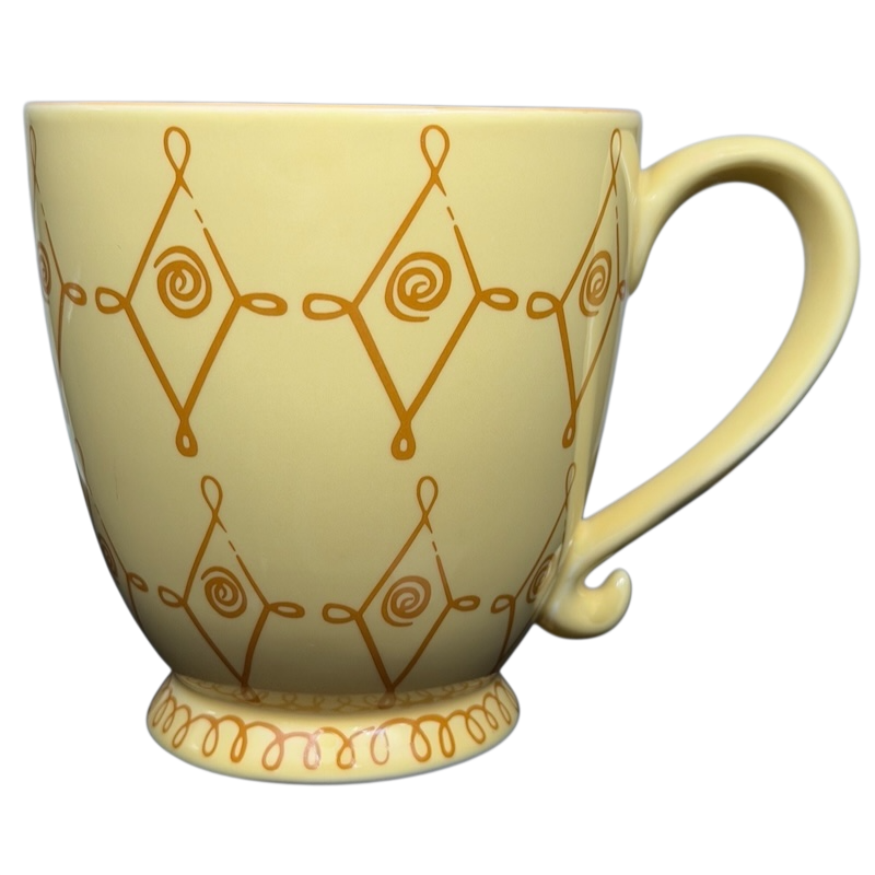 Diamond Swirl Yellow Mug Starbucks featuring an elegant diamond pattern and a comfortable handle
