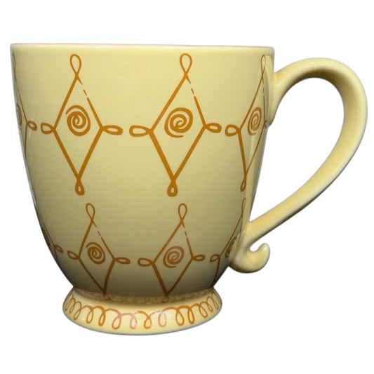 Diamond Swirl Yellow Mug Starbucks featuring an elegant diamond pattern and a comfortable handle