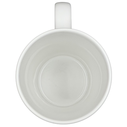 Inside view of a Starbucks dogs tennis ball collectible mug showcasing its smooth white ceramic design