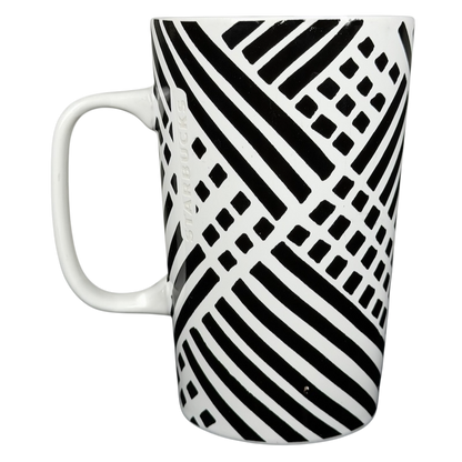 Dot collection collectible Starbucks zebra mug with bold black and white geometric design