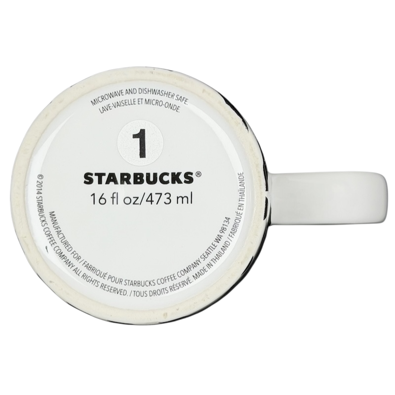 Starbucks Dot collection collectible Starbucks zebra mug with a sleek white design and 16 fl oz capacity