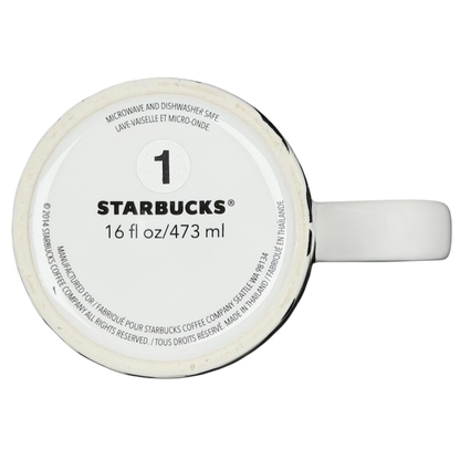 Starbucks Dot collection collectible Starbucks zebra mug with a sleek white design and 16 fl oz capacity