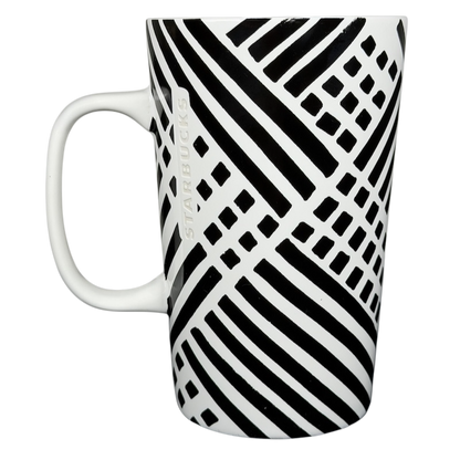 Dot collection collectible Starbucks zebra mug with bold black and white geometric patterns