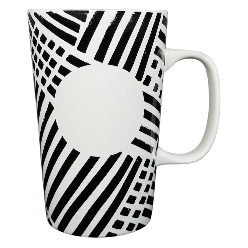 Stylish Dot collection collectible Starbucks zebra mug with bold black and white stripes