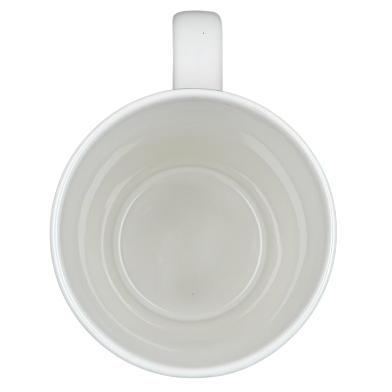 Top view of the Dot collection collectible Starbucks zebra mug with a smooth white interior