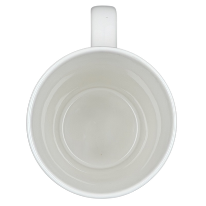Top view of the Dot collection collectible Starbucks zebra mug with a smooth white interior