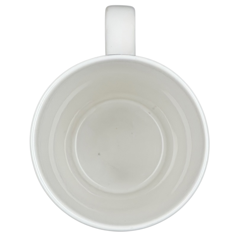 Inside view of the Dot collection collectible Starbucks zebra mug with a sleek white finish