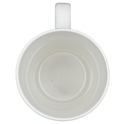 Inside view of the Dot collection collectible Starbucks zebra mug with a sleek white finish