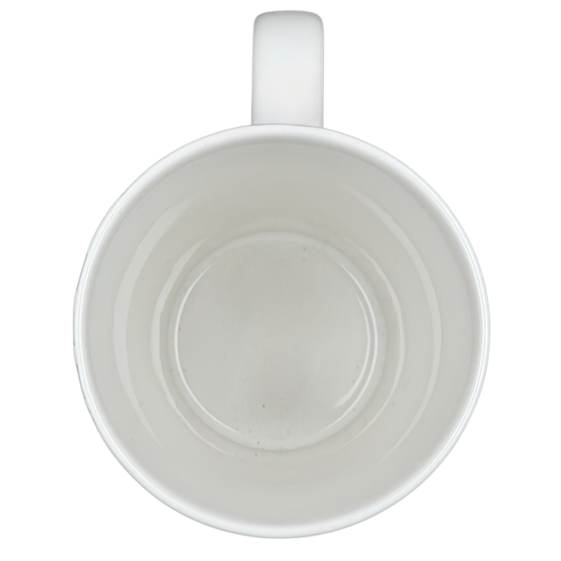 Inside view of the Dot collection collectible Starbucks zebra mug in sleek white finish
