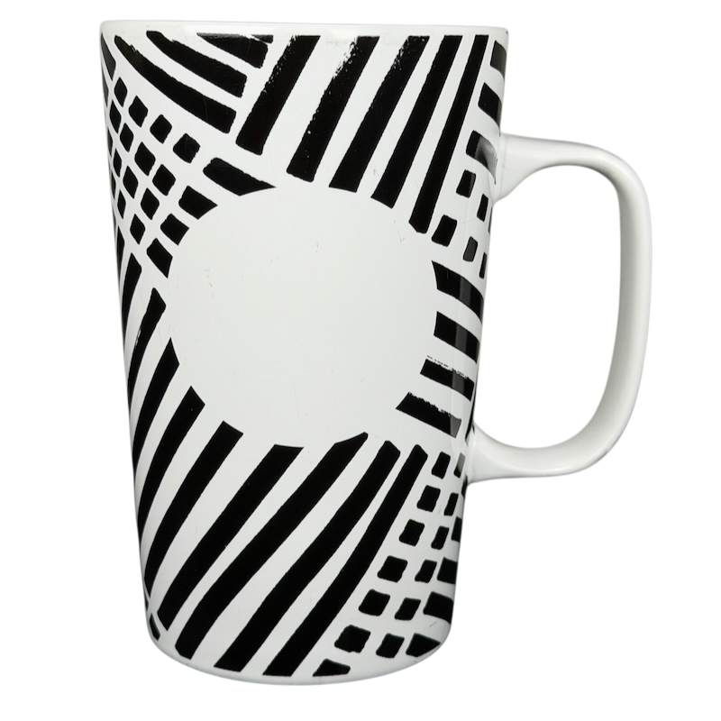 Dot collection collectible Starbucks zebra mug featuring a modern black and white geometric design