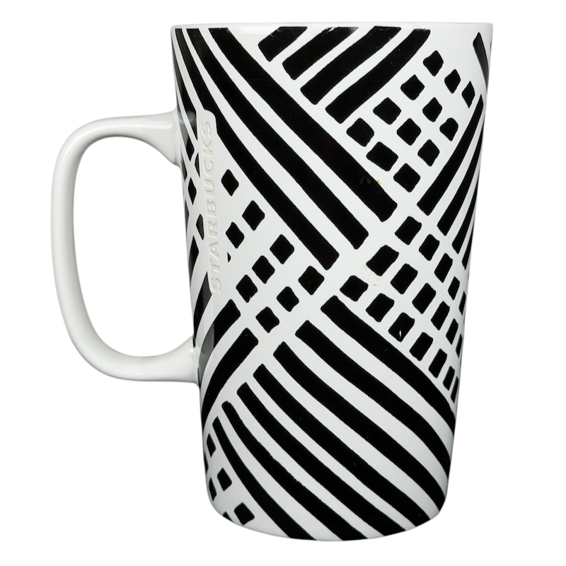Dot collection collectible Starbucks zebra mug with a modern black and white design