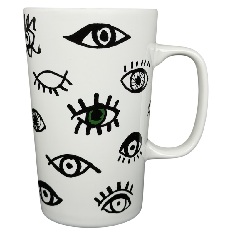 Starbucks Dot Collection Eyes mug featuring an artistic design with varying eye motifs
