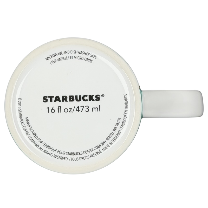 Starbucks Dot Collection Ferris Wheel mug in white, 16 fl oz, microwave and dishwasher safe