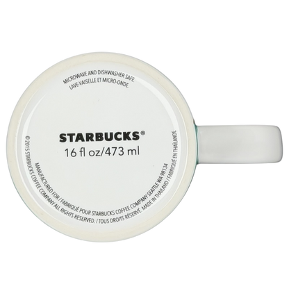 Starbucks Dot Collection Ferris Wheel mug in white, 16 fl oz, microwave and dishwasher safe
