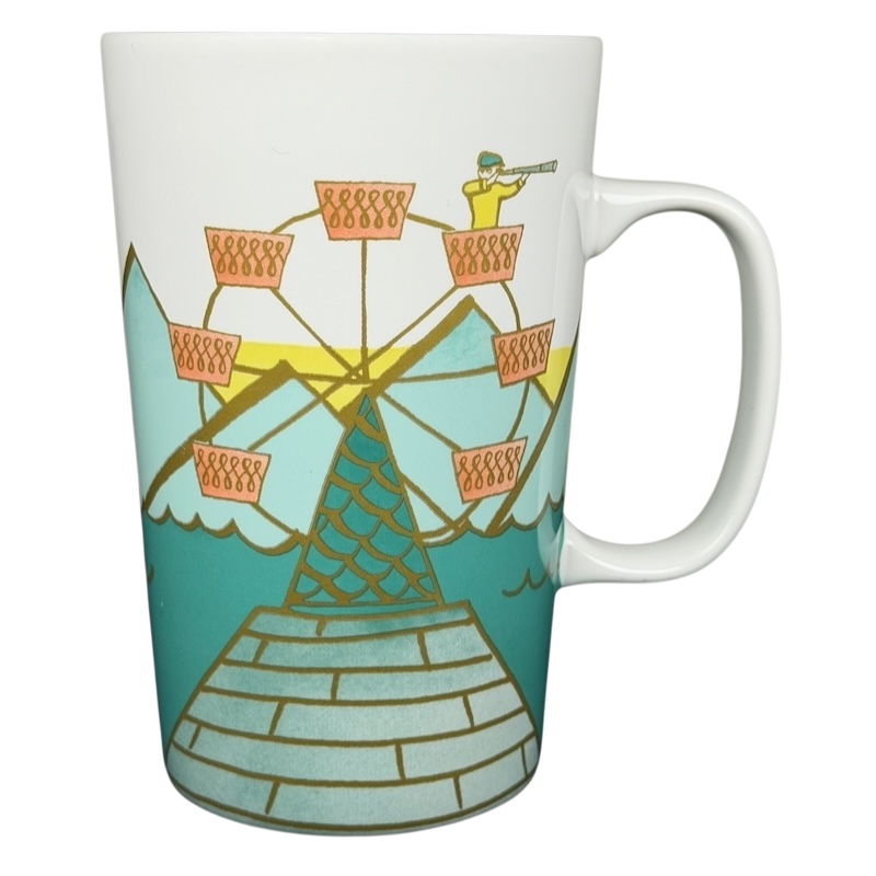Starbucks Dot Collection Ferris Wheel mug featuring a colorful illustration of a ferris wheel