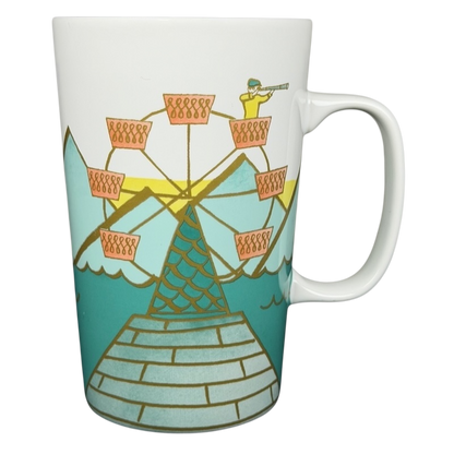Starbucks Dot Collection Ferris Wheel mug featuring a colorful illustration of a ferris wheel