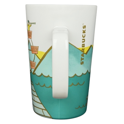 Starbucks Dot Collection Ferris Wheel mug featuring a playful design with colorful landscapes