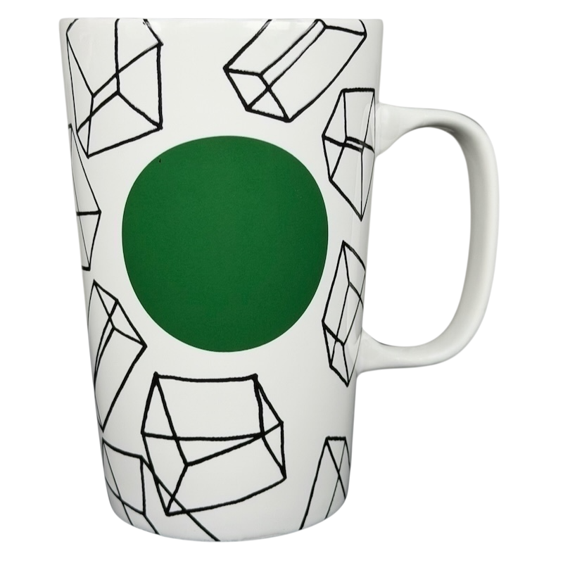 Starbucks Dot Collection geometric shapes mug 16oz featuring a green circle and black geometric designs