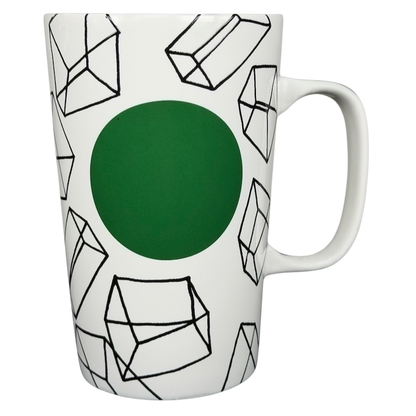 Starbucks Dot Collection geometric shapes mug 16oz featuring a green circle and black geometric designs