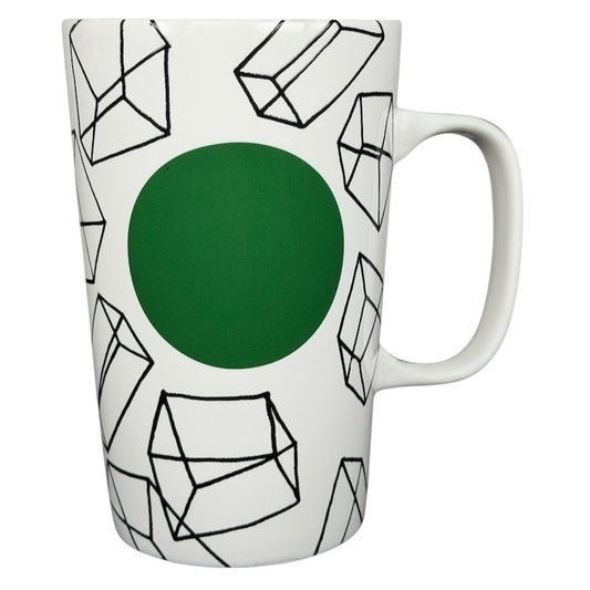 Starbucks Dot Collection geometric shapes mug 16oz featuring a green circle and black geometric designs