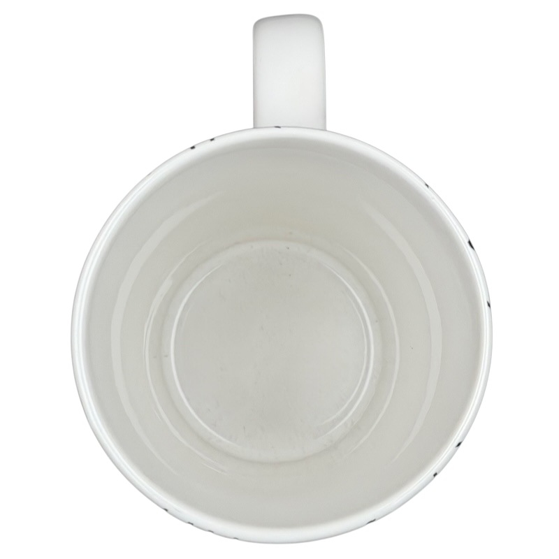 Inside view of the Starbucks Dot Collection geometric shapes mug 16oz in white ceramic