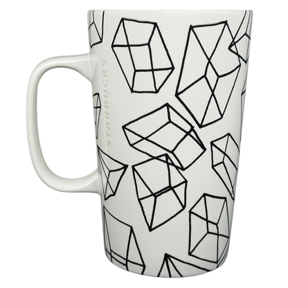 Starbucks Dot Collection geometric shapes mug 16oz featuring black line designs of geometric shapes
