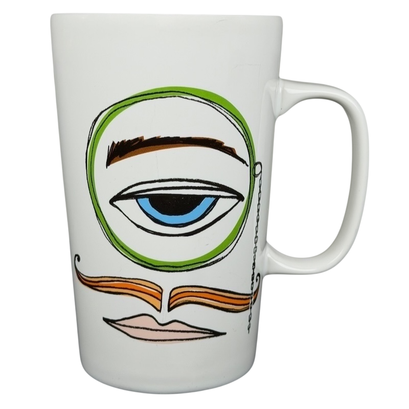 Starbucks Dot Collection Monocle Man mug featuring unique face design and vibrant colors