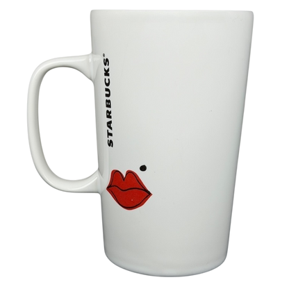 Starbucks Dot Collection Monocle Man mug featuring playful red lips and a sleek design