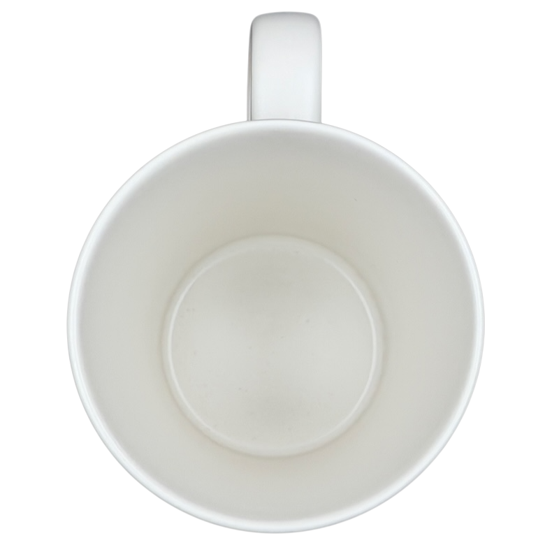 Inside view of the Dot collection Starbucks XOXO collectible mug with a plain white finish