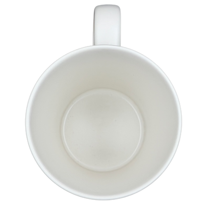 Inside view of the Dot collection Starbucks XOXO collectible mug with a plain white finish