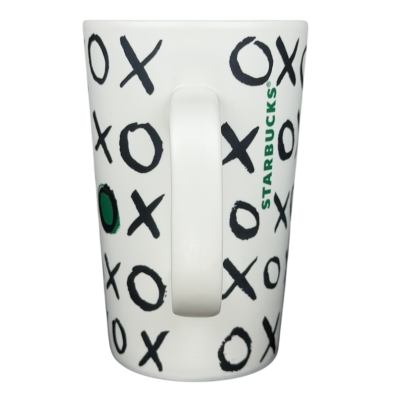 Dot collection Starbucks XOXO collectible mug featuring a stylish black and white design