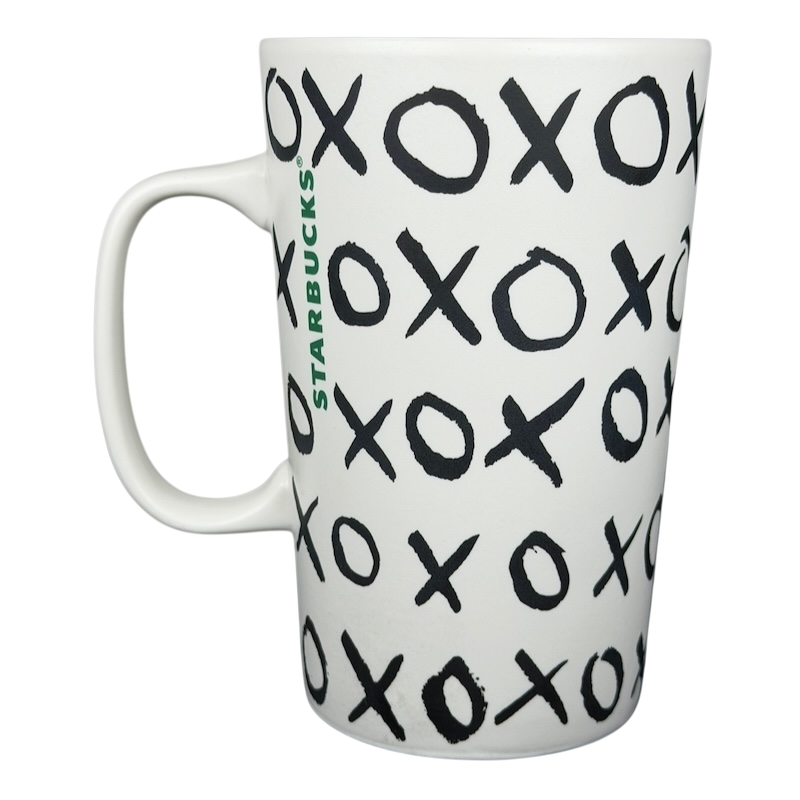 Dot collection Starbucks XOXO collectible mug with a playful black and white design
