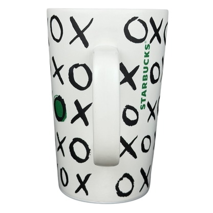 Dot collection Starbucks XOXO collectible mug featuring playful black and white design