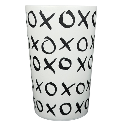 Dot collection Starbucks XOXO collectible mug featuring a playful black and white design