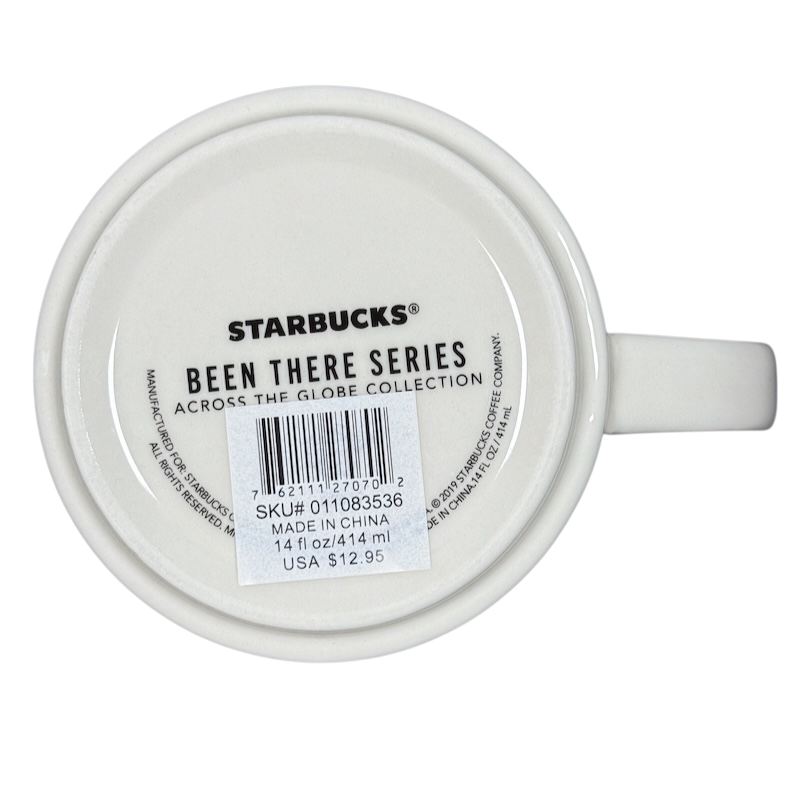 Bottom view of Starbucks Florida Been There mug from the Been There Series with product details label