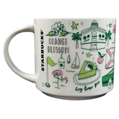 Starbucks Florida Been There mug with colorful Florida-themed illustrations and Starbucks logo