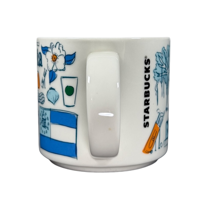Starbucks Georgia Been There Series mug with state-themed illustrations and Starbucks logo