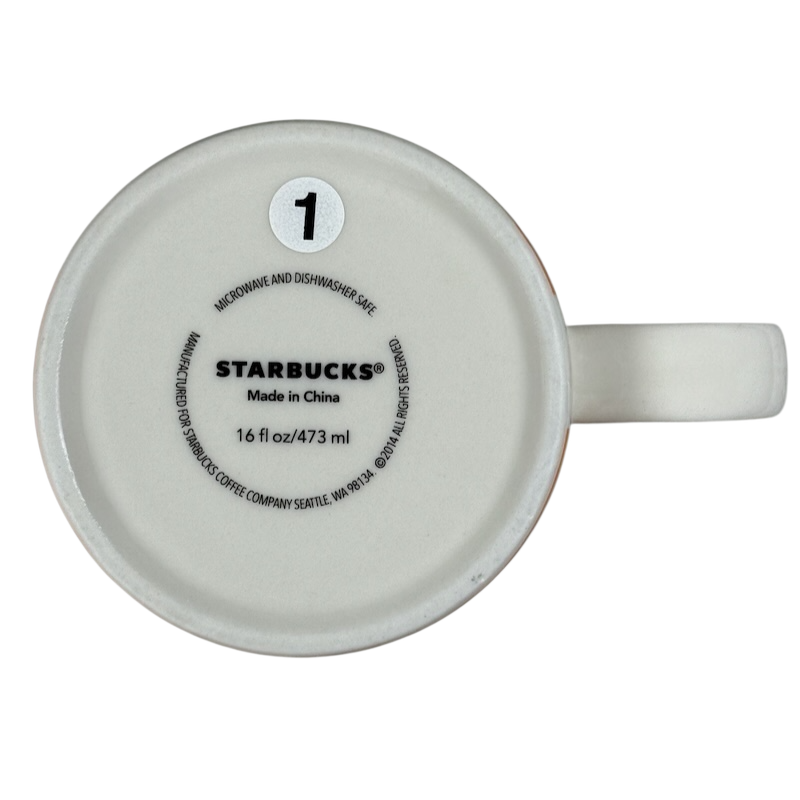 Bottom view of Global Icon Collector Series Hong Kong Starbucks mug with 16 oz capacity